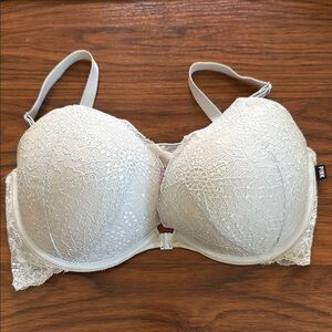 Ice blue Lace Front Close PINK Bra with Adjustable Straps